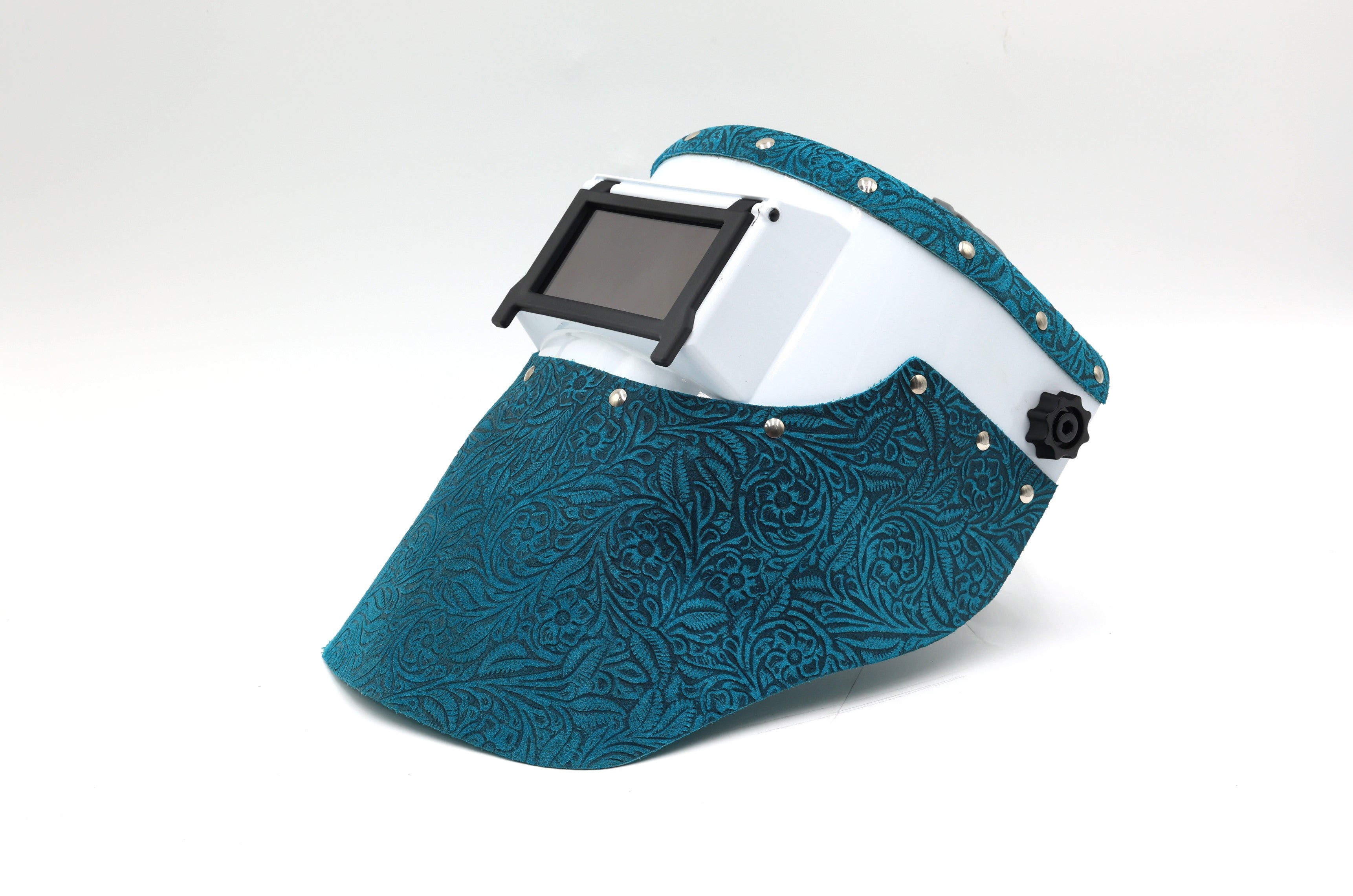 ***IN STOCK 23*** Outlaw Leather - WELDING HOOD  - TURQUOISE FLORAL